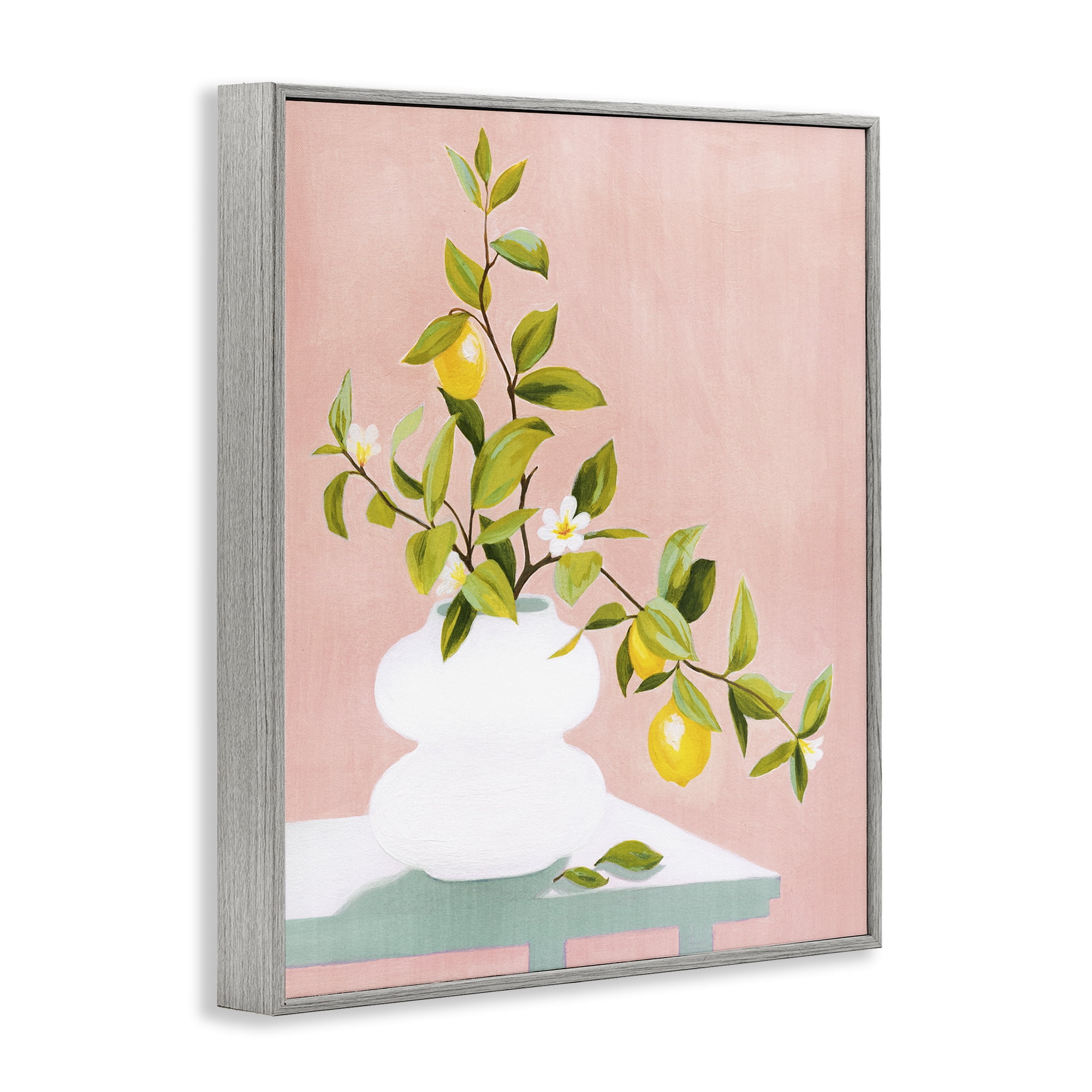 Stupell Industries Afternoon Limoncello Plant Gray Framed Giclee Art, design by Grace Popp