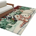 thumbnail image 6 of Red Plaid Snowman Christmas Area Rug 3x5 Washable Rug Non Slip Xmas Tree Rustic Snowflake Large Area Rug Indoor Floor Carpet for Entryway Bedroom Kitchen Living Room Home Office Dining Room Nursery, 6 of 8