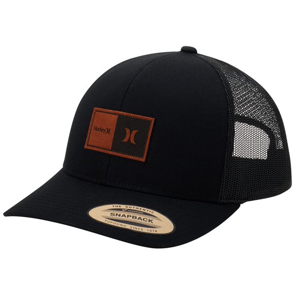 Hurley Gorras para hombre - Gorra de béisbol con panel de malla Fairway Trucker - Gorras con cierre a presión para hombre Talla única Negro