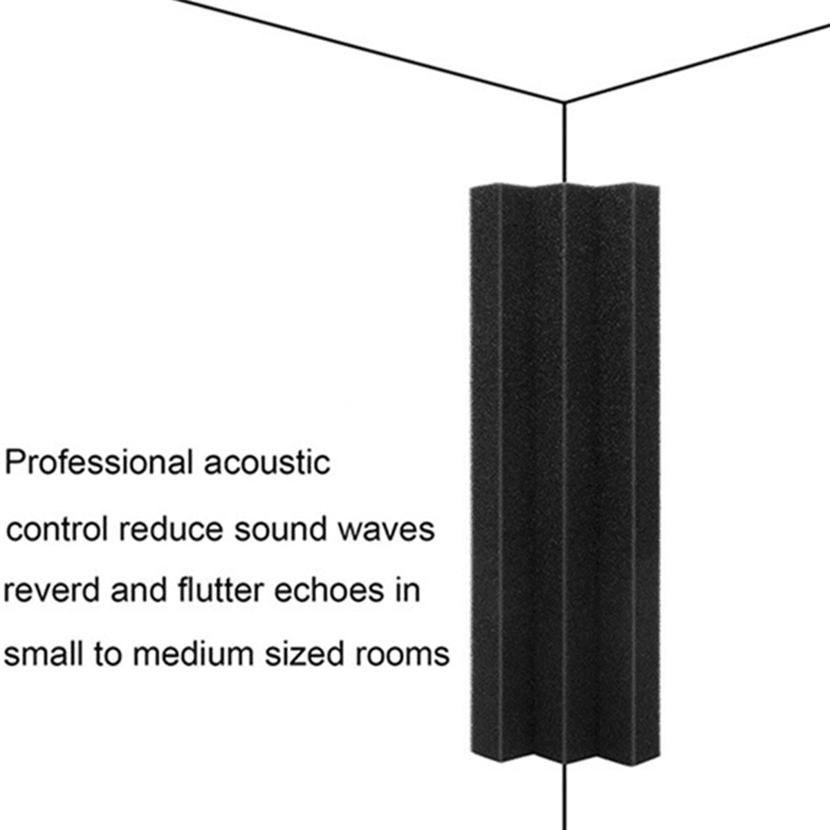 64 Pcs Acoustic Panels Bass Trap Corner Studio Foam Sound Insulation Pad Wall Panel Corner Block for Studio or Theater