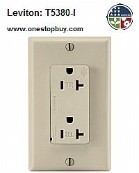 Leviton T5380-I 20 Amp, 125 Volt, Tamper Resistant, Decora Plus Duplex ...