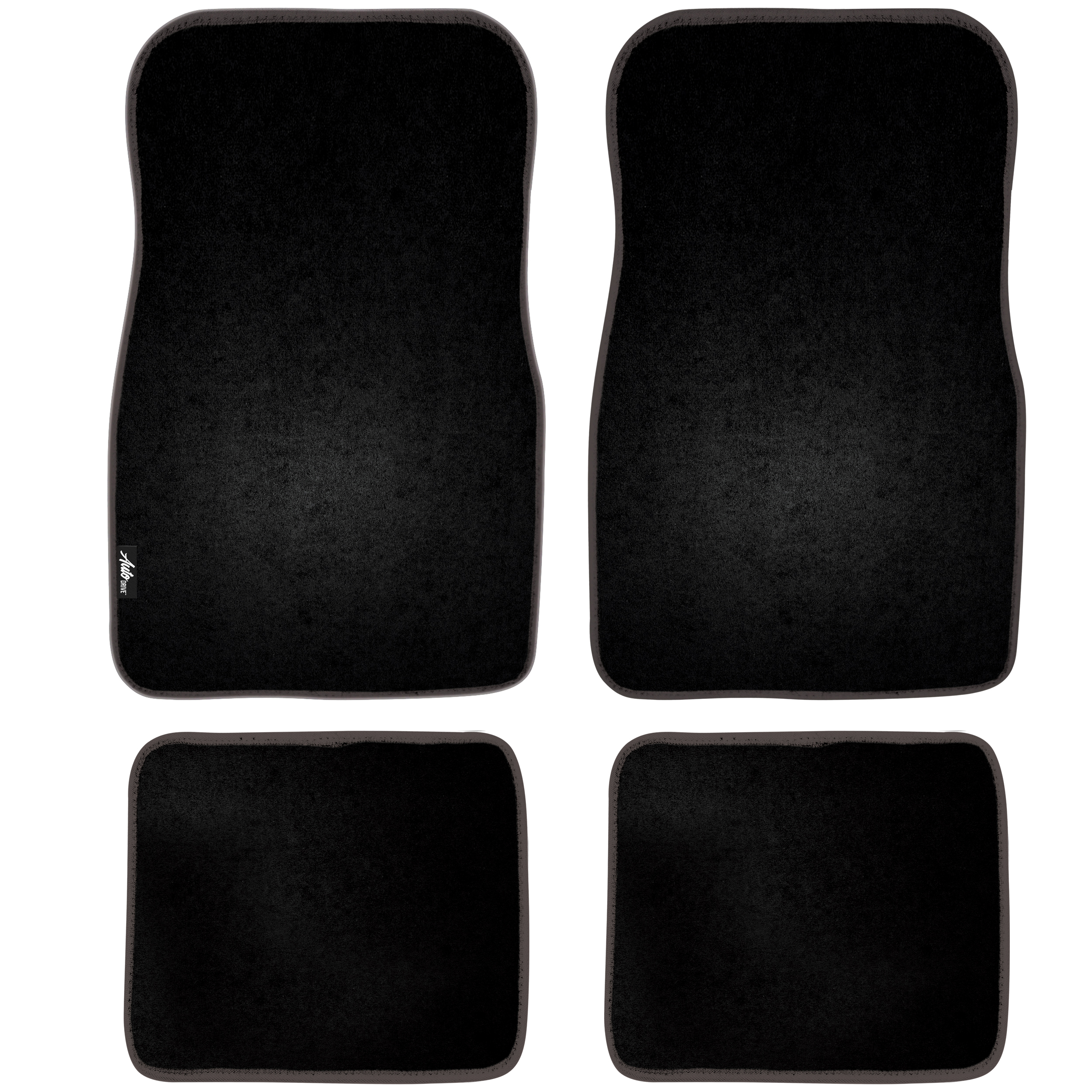Auto Drive 4-Piece Medium Pile Carpet Floor Mats Black