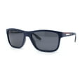 thumbnail image 2 of Mens Polarized Antiglare Rectangular Sport Horn Rim Agent Sunglasses Navy - Black, 2 of 4