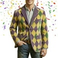 thumbnail image 2 of Mardi Gras blazer for men Corduroy Jacket Carnival Velvet For Formal Events And Business Casual Wear With Modern Tailored Fit And Stylish Design, 2 of 4