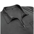 thumbnail image 6 of CUSTG Men T-Shirts Long Sleeve Shirt With Zipper Pocket Athletic Performance Pullover Tops For Sports And Casual Wear Soft O-Neck Tee, 6 of 7