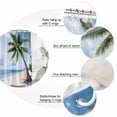 thumbnail image 3 of Beach Palm Tree Bathroom Shower Curtains with 12 Hooks Polyester Waterproof Shower Curtain for Stalls and Bathtubs Ocean Coastal Sky Nature Scenery Decorative Bathroom Privacy Curtain 72x96 Inches, 3 of 8
