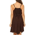thumbnail image 2 of Sakkas Markay Short Mid Length Spaghetti Strap Sleeveless Embroidered Batik Dress - Brown - 1X/2X, 2 of 5