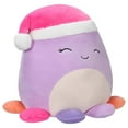 thumbnail image 2 of Squishmallows Christmas Holiday 12" Beula Purple Octopus with Santa Hat Medium Plush, 2 of 10