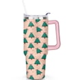 thumbnail image 2 of Christmas 40 OZ Tumbler with Handle Rust Resistant Travel Coffee Mugs Orange Background and Green Bow-tie Pine Tree Cafe Tumblers for Holiday Accessories Tumbler for Daughter Son, 2 of 6