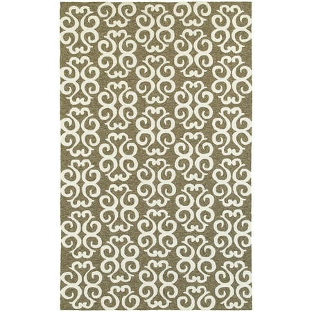 Tommy Bahama Outdoor Dishes Tommy Bahama Atrium Area Rugs - 51108 Contemporary Brown Waves Curls Outdoor Ringlet Rug ()