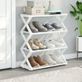 thumbnail image 5 of CQCYD under $5 4-Tier Small Shoe Rack, Stackable Kids Shoe Shelf Storage Shoe Stand Organizer for Closet Entryway Hallway, Organizer for Shoes, 5 of 9