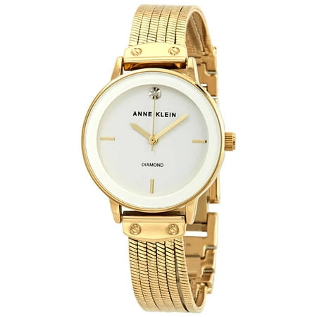 Anne Klein White Glossy Dial Ladies Watch 3220WTGB