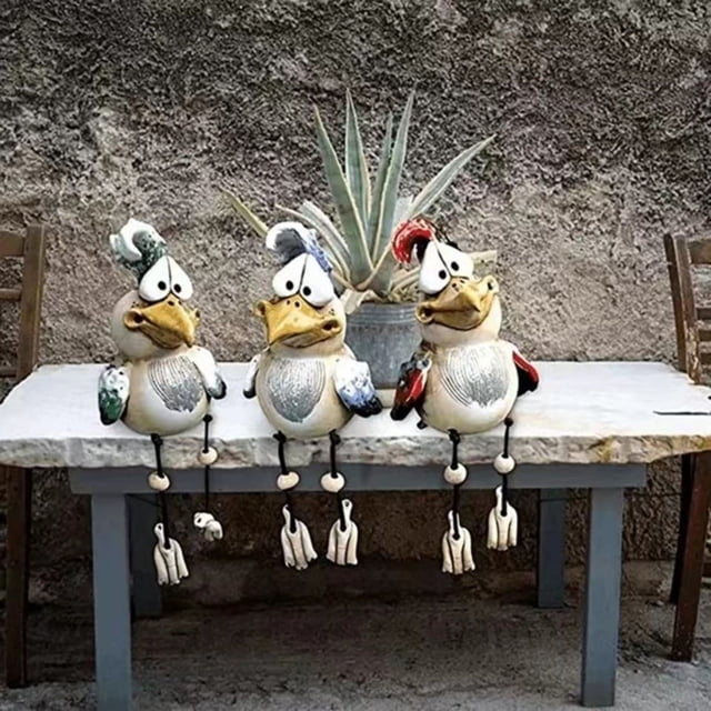 Xihbxyly Decoración de Resina de Gallina de Jardín, Diseño Colorido de Gallina Torpe, Arte Encantador para El Hogar y El Jardín, Opciones de Color Rojo, Verde y Azul, Ideal para Espacios Al Aire Libr