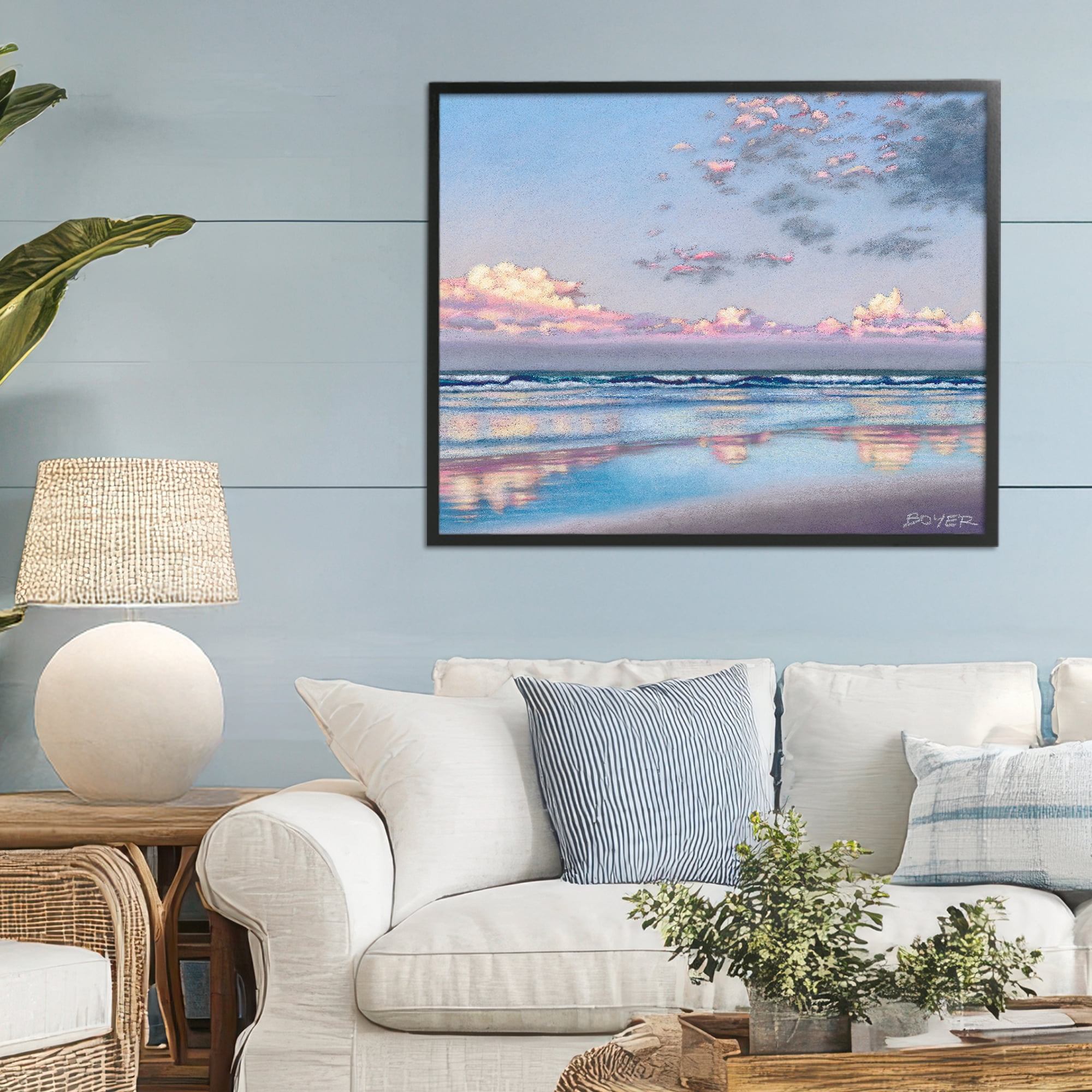 Stupell Industries Nature's Poetry Seascape Black Framed Giclee Art, design by Susy Boyer