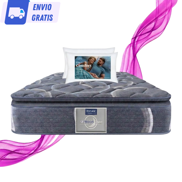 Colchon Matrimonial Restonic Ortopedico Confort Plus + 2 Almohadas Restonic