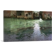 ARTCANVAS Water Mill Canvas Art Print by Frits Thaulow - Size: 26" x 18" (0.75" Deep)