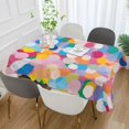 thumbnail image 2 of Yayeee Tablecloths 60" x 108" Rectangle Wrinkle Resistant Party Table Cover, Purple Colorful Circles, 2 of 8