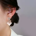 thumbnail image 4 of enjoywould 2Pcs/Set Femmes Creux Géométrique Pendentif Carré Brillant Strass Faux Opale Incrusté Collier Réglable Boucles d'Oreilles Drop Set, 4 of 4