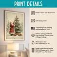 thumbnail image 2 of Vintage Santa Claus & Tree Drawing | Neutral Winter Forest Christmas Wall Art |, Matte Canvas Stretched, Posters for Room Bedroom Living Room Bathroom Wall Decor, Posters & Art Prints, Gift., 2 of 7