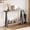 grey new, variant on Farmhouse Entryway Table, Narrow Sofa Table with Open Storage Shelf, Metal Frame Skinny Console Table with V-Shaped Leg Design, Behind Couch Table for Living Room, Hallway, Entryway, Gray