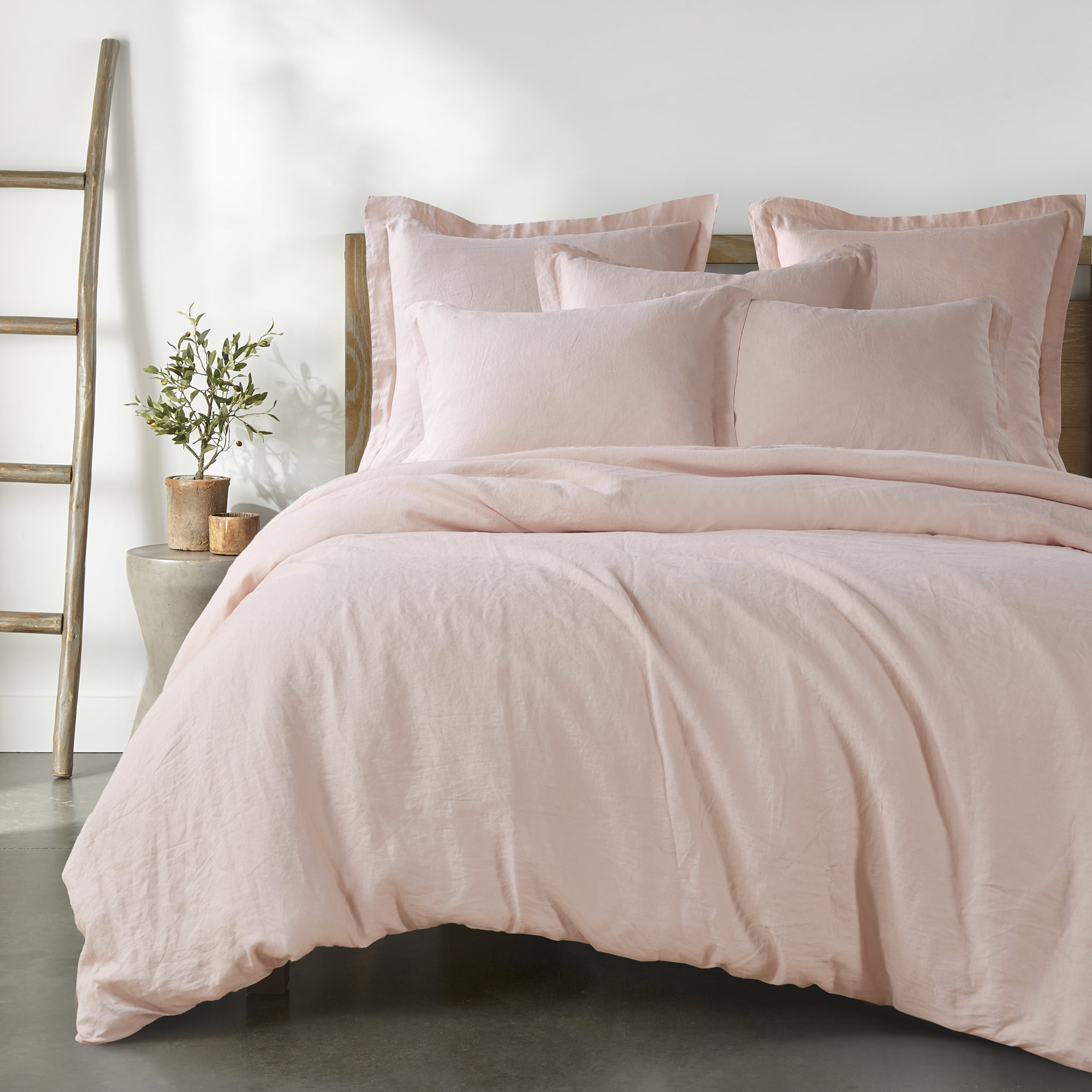 Levtex Home - 100% Linen - Twin Duvet Cover - Washed Linen in Blush - Duvet Cover Size (68 x 88in.)