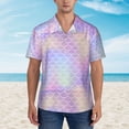 thumbnail image 4 of Lsque Fish Scale1 pattern Hawaiian Shirt for Men, Unisex Summer Beach Casual Short Sleeve Button Down Shirts-XX-Large, 4 of 9