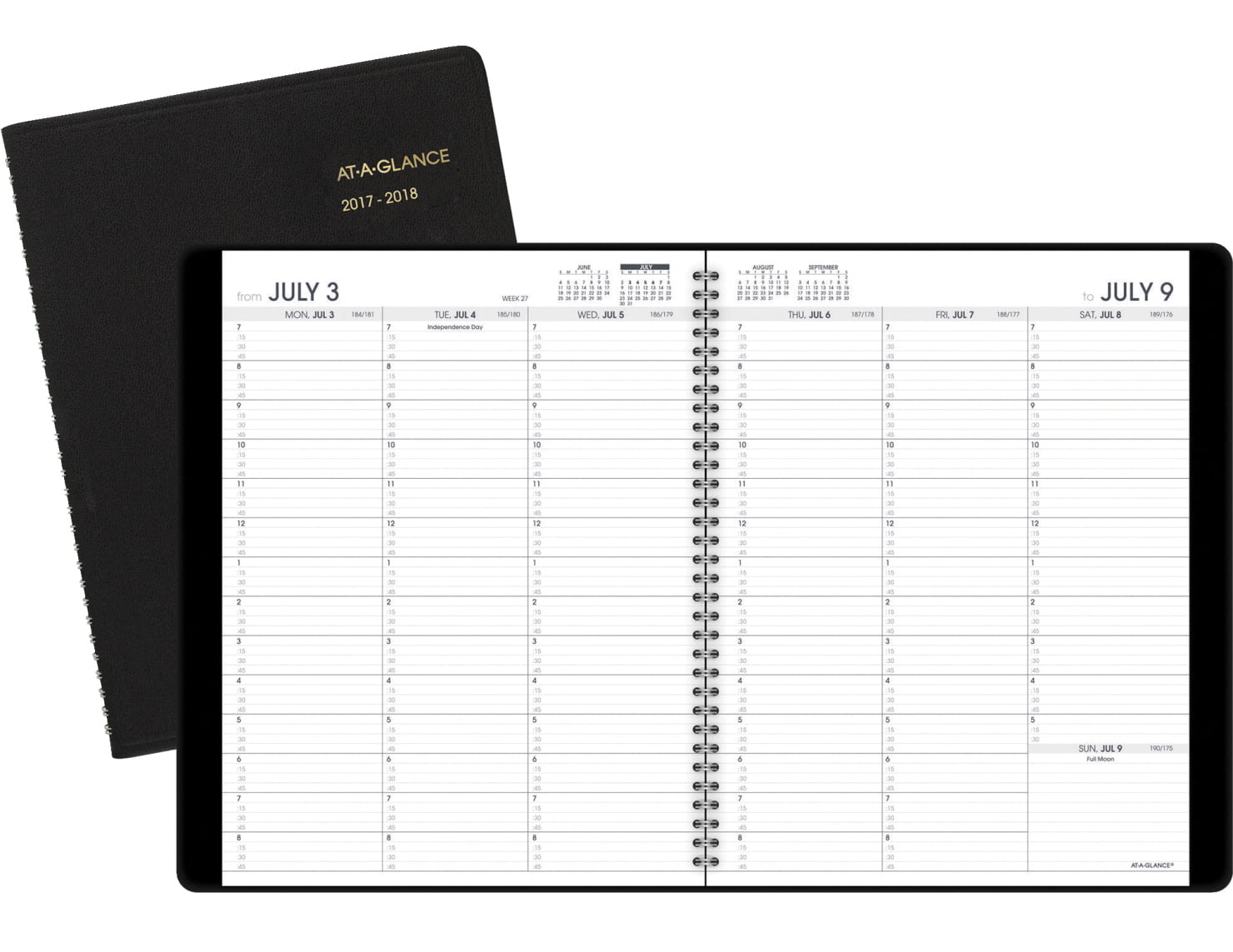 At-A-Glance Black Weekly Appointment Book measuring 8-1/2 in x