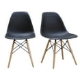 thumbnail image 1 of ViscoLogic PRAGUE Eames Style Eiffel Side Dining Chairs, Black (Set of 2), 1 of 3