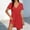 Red, variant on FRSASU Women's Mini Dress Casual V Neck Short Sleeve Pleated Dresses Solid Color Loose Fit Fashion Summer Dress Wine