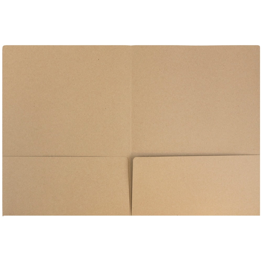 JAM Paper Two Pocket Folders, Brown Kraft Recycled, 100/Pack