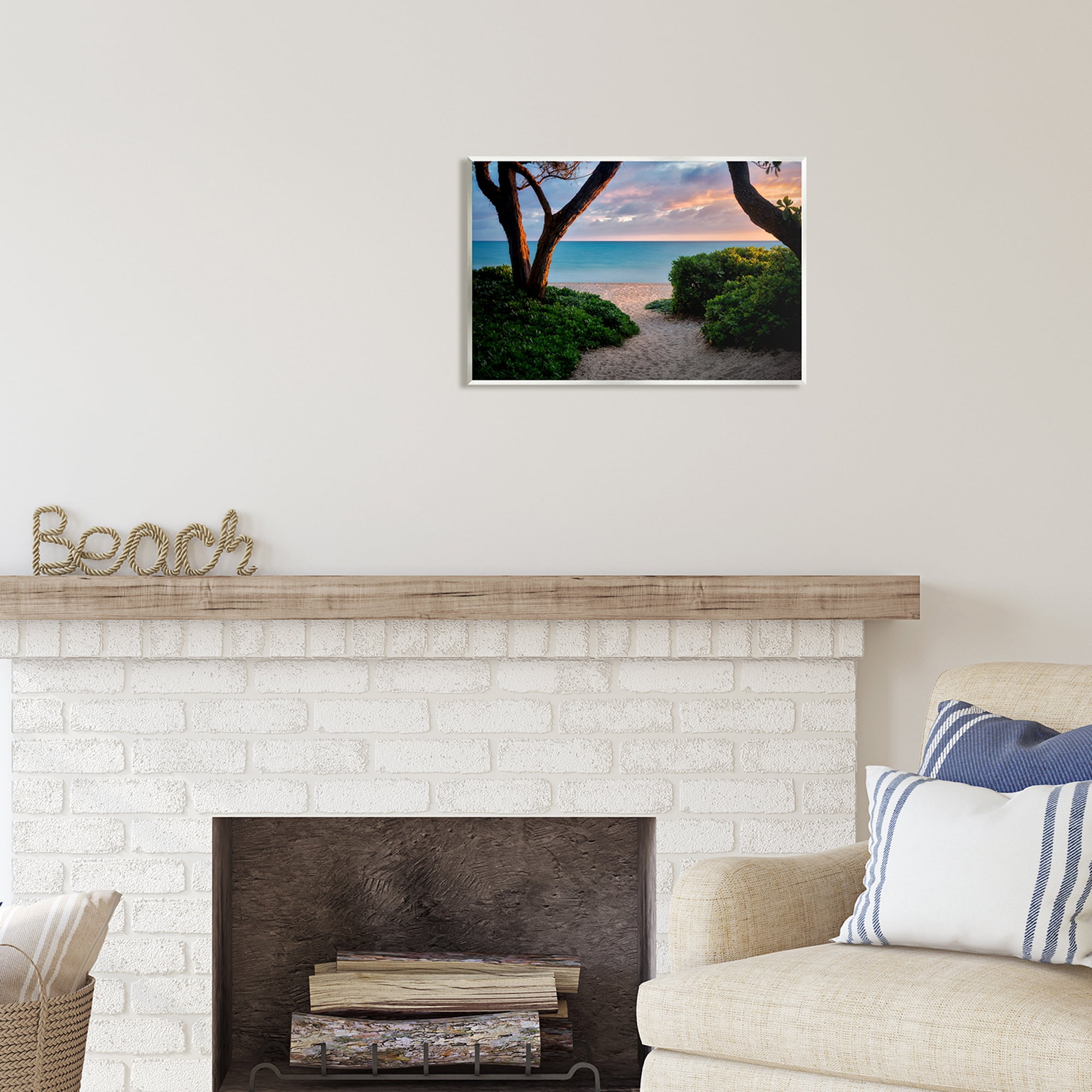 Stupell Industries Between Trees Sandy Beach Path Coastal Photography Unframed Art Print Wall Art