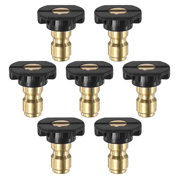 Uxcell 7PCS Pressure Washer Spray Nozzle Tips, 4000PSI Soap Power Washer Nozzles, 1/4 Inch Quick Connect for Car Surface Cleaning [Black]