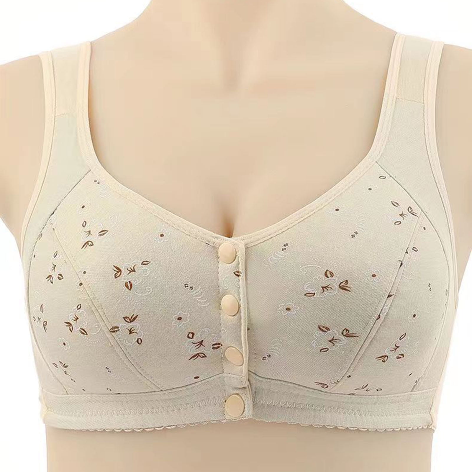 Lot De 3 Soutiens-gorge Confortables à Boutons Frontaux – Sans Armature, Coton Doux, Fermeture Devant, Idéal Pour Femmes âgées Ou Grossesse