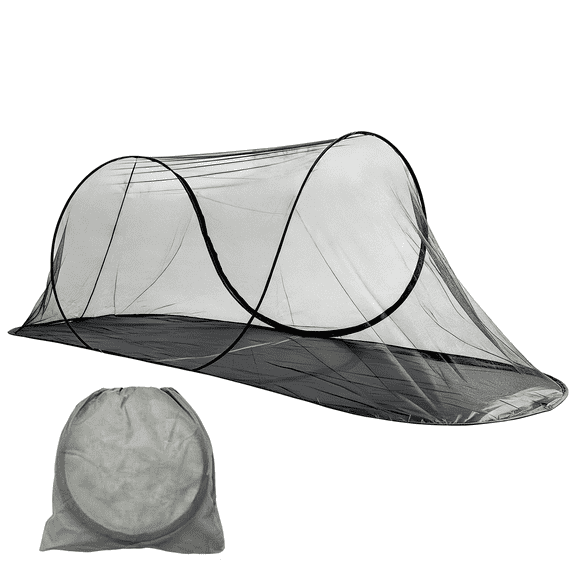 MQJIAZHI Pop-Up Mosquito Tent with Black Bottom,Foldable Insect-Proof Canopy,Lightweight Mosquito Net for Indoor Bed,Outdoor Camping,Patio–Easy Fold with Elastic Strap for Secure Storage