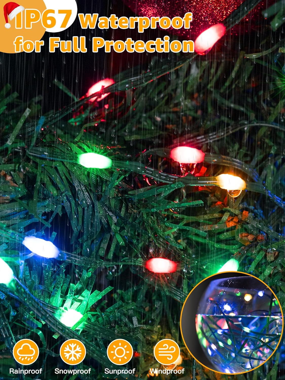 PMMIPNW Christmas Lights 220 FT 600LED, Outdoor Christmas String Lights with 8 Modes Remote Timer, IP67 Waterproof for House Yard Outside Indoor Xmas Decorations