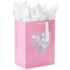 Hallmark 17" Extra Large Mother's Day Gift Bag with Tissue Paper and Gift Tag (Pink Cut-Out Heart) for Mom, Grandmother, Nana, Gigi