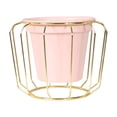 thumbnail image 2 of Jardinera hidropónica con soporte metálico para botellas de vino – Terrario de plantas de escritorio de hierro para decoración del hogar, verde rosa, 2 of 6