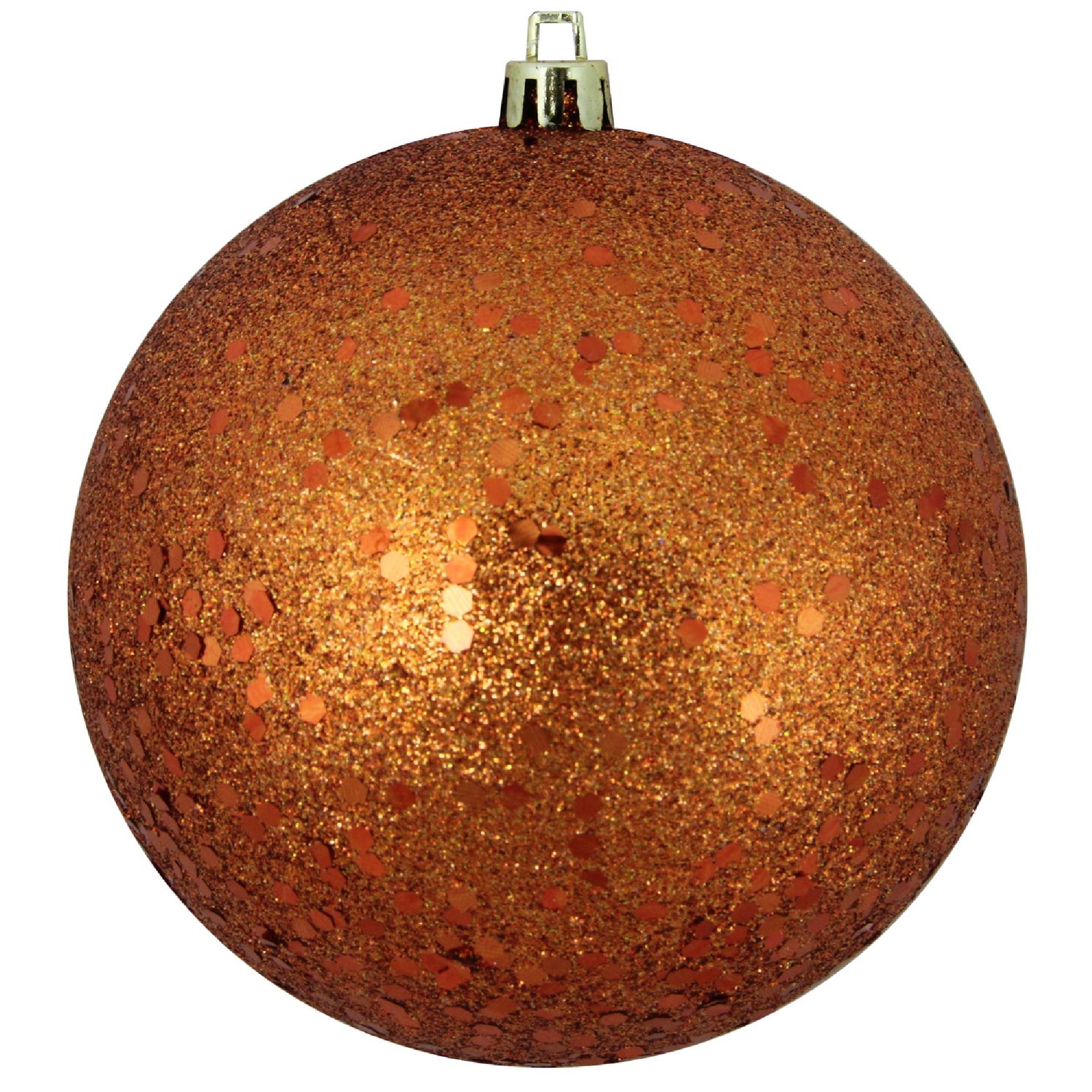 Burnt Orange Shatterproof Holographic Glitter Christmas Ball Ornament 4