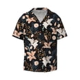 thumbnail image 6 of Kdxio Men's Hawaiian Shirt for Men Short Sleeve Shirt Lilies Flowers Summer Casual Holiday Beach Button Down T-Shirts, 6 of 7