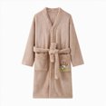 thumbnail image 4 of zuwimk Cotton Waffle Terry Towel Hooded Kids Bathrobe – Soft Absorbent Medium Weight Swim Robe for Boys & Girls(Khaki,9-12 Years), 4 of 4