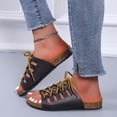 thumbnail image 2 of Zapatillas nuevas para mujer 2022, zapatos de plataforma con tiras cruzadas de Color sólido, zapatos informales para vacaciones en la playa, moda Retro de verano para mujer, zapatillas 41 Gao Jinjia LED, 2 of 2
