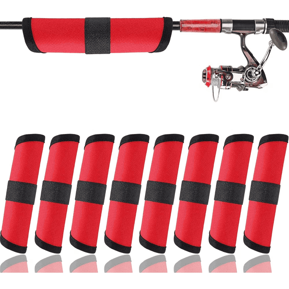 8 Pack Fishing Lure Covers 6" Lure Shield Rod Armour, Lure Wraps with Velcro Durable Fishing Hook Covers,Lure Wrap Bait Storage Protector Guard to Keep Fishermen Safe for Rod