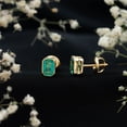 thumbnail image 5 of Rosec Jewels Real Emerald Cut Emerald Solitaire Stud Earrings - 1.3 Ct - AAA Quality - May Birthstone Earrings with Jewelry Box, 10K Yellow Gold, 5 of 8