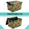 thumbnail image 3 of Simplify 2 Pack Tropical Leaf Print Design Plastic Storage Bin, Black, 3 of 9