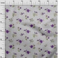 thumbnail image 2 of oneOone Cotton Jersey Violet Fabric Stripe|Leaves & Floral Artistic Sewing Material Print Fabric By The Yard 58 Inch Wide, 2 of 4