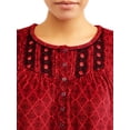 thumbnail image 3 of Secret Treasures Women's and Women's Plus Traditional Long Sleeve Velour Sleep Gown, 3 of 3