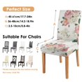 thumbnail image 6 of Charming Floral Dining Chair Covers Set of 4 Colorful Butterfly and Bee Pattern Washable Polyester Stretch Slipcovers Removable Seat Protector for Spring Home, 6 of 7