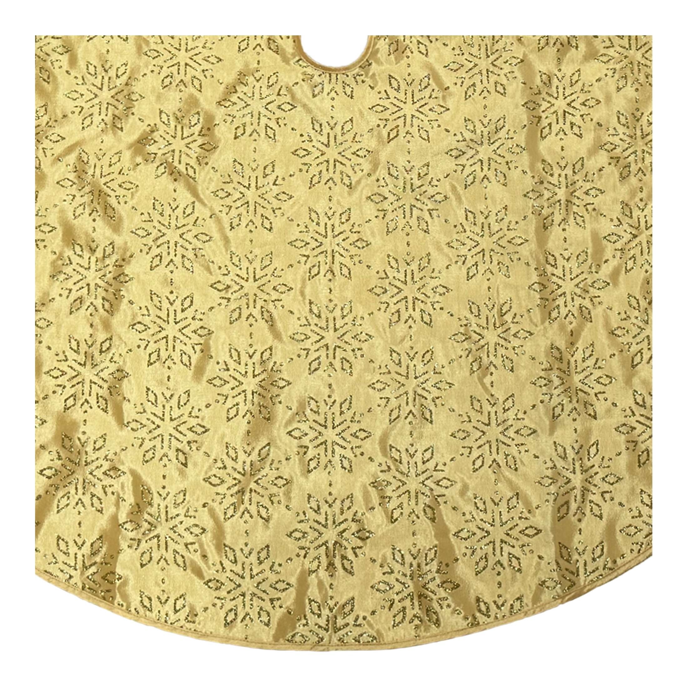 Satin Snowflake Christmas Tree Skirt, Yellow, 48", by Holiday Time