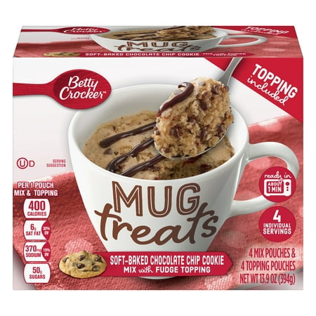 (6 Pack) Betty Crocker Mug Treats Soft-Baked Chocolate Chip Cookie 13.9 oz