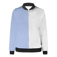 thumbnail image 4 of Unir Loose Fit Zip Up Track Jacket for Women, Color Block Long Sleeve, Casual Everyday Sporty Outerwear, 1 Piece, XS-6XL, Plus Size Friendly, 4 of 5